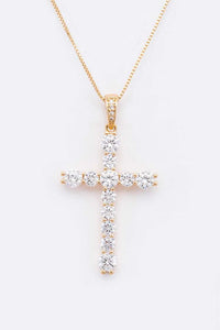 Stone Cross Pendant Necklace